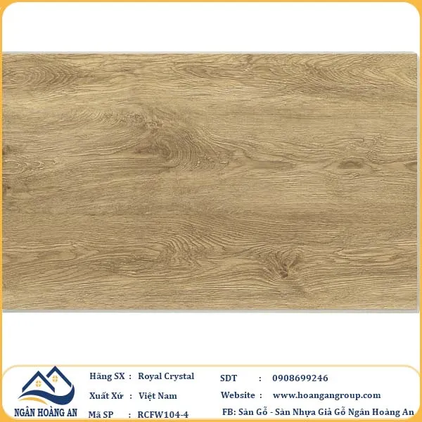 Sàn Đá Công Nghệ Giả Gỗ Hèm Khóa SPC Royal Crystal RCFW104-4 (S03)